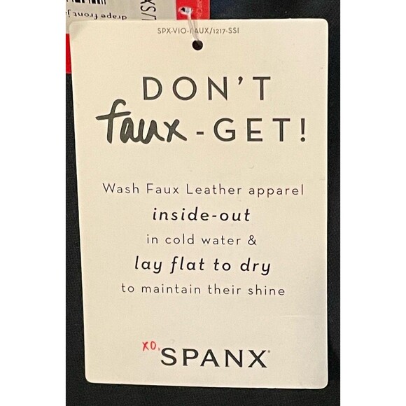 NEW Spanx Drape Front Jacket Faux Leather Shapewear Goth Black 50176R SZ XS - Picture 12 of 12